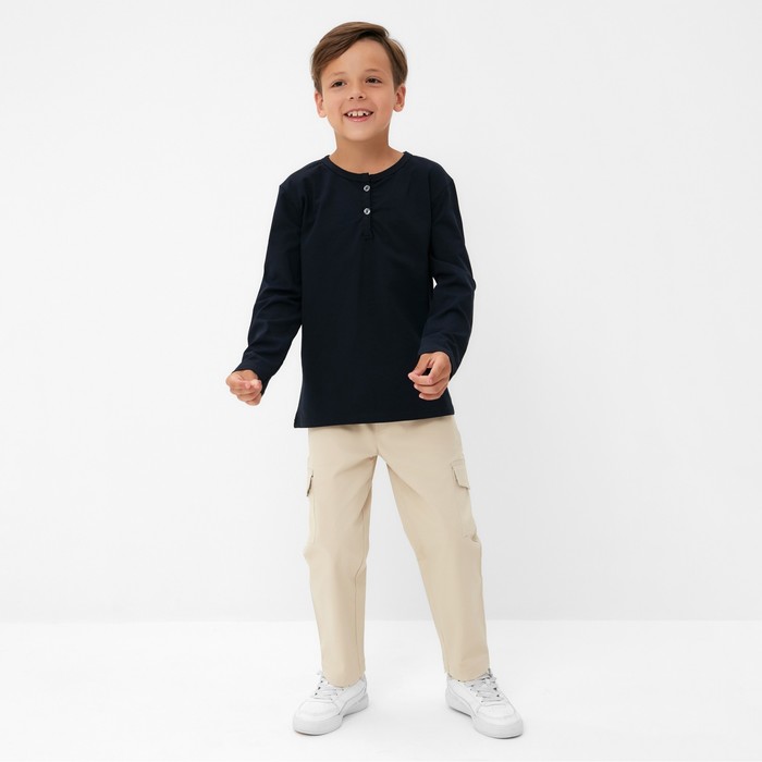 фото Лонгслив детский kaftan, р. 30 (98-104 см), тёмно-синий