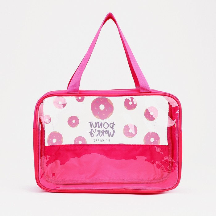 фото Косметичка на молнии, цвет малиновый