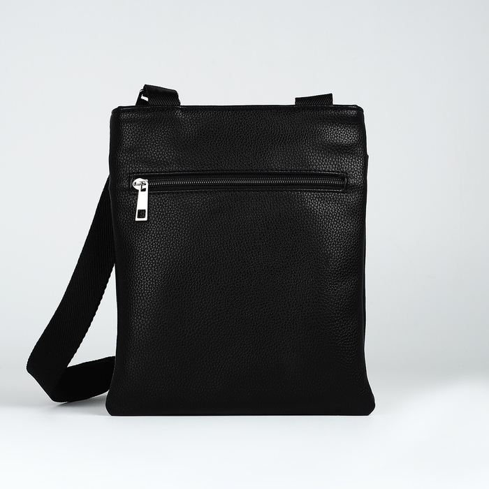 фото Сумка мужская textura через плечо, искусственная кожа, цвет чёрный