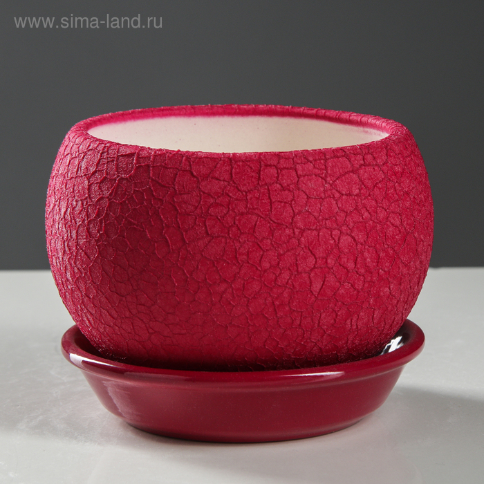 Горшок для цветов "Шар", шёлк, бордовый, керамика, 0.4 л
Горшок для цветов "Шар", шёлк, бордовый, керамика, 0.4 л