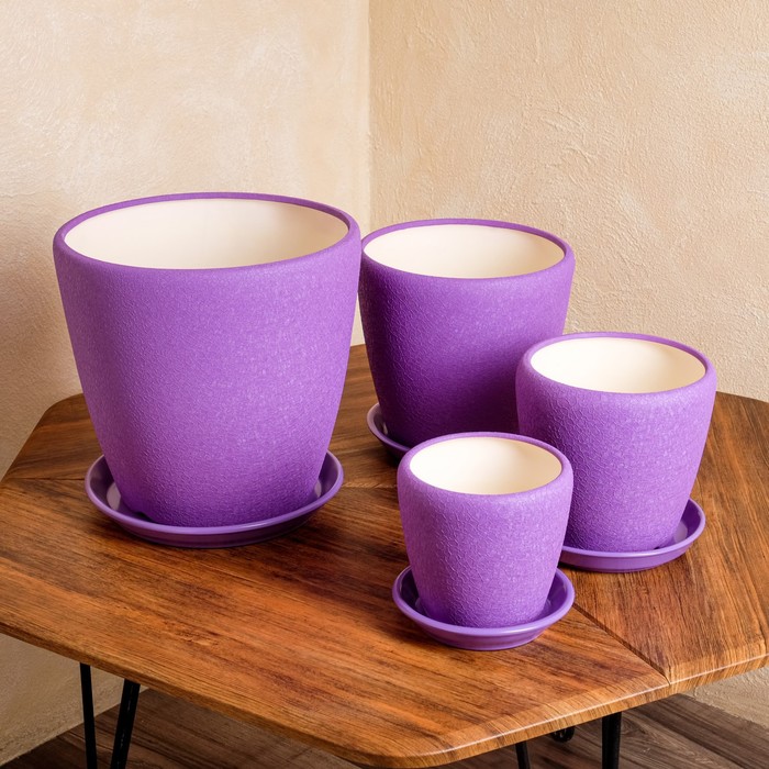 Набор горшков для цветов "Грация" 4 шт, сиреневые, шелк 10 л/ 4,5 л/ 2,3 л/ 1,2 л
Набор горшков для цветов "Грация" 4 шт, сиреневые, шелк 10 л/ 4,5 л/ 2,3 л/ 1,2 л