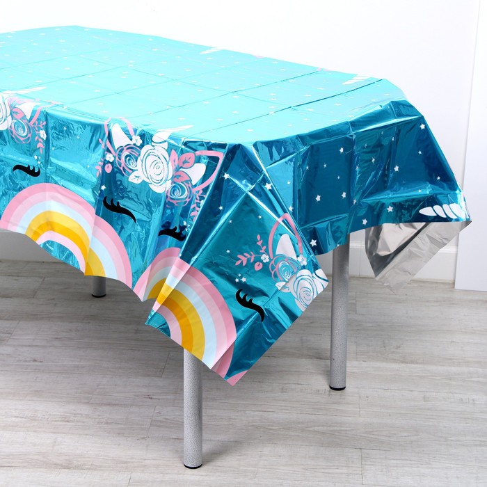 фото Скатерть 182*137 "единорожка", фольга страна карнавалия
