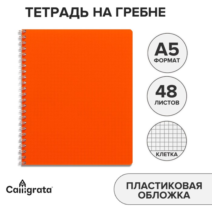 Тетрадь на гребне A5 48 листов в клетку Calligrata Оранжевая, пластиковая обложка, блок офсет
Тетрадь на гребне A5 48 листов в клетку Calligrata Оранжевая, пластиковая обложка, блок офсет
