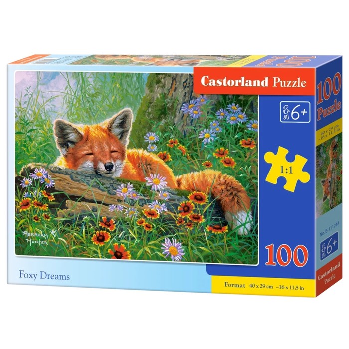фото Пазл premium «лисица в цветах», 100 элементов castorland