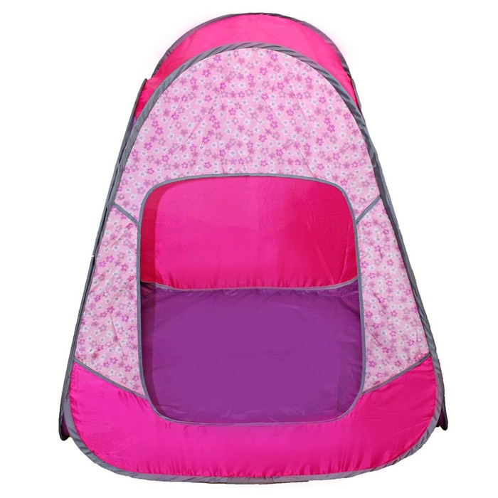 фото Палатка детская игровая «радужный домик» 80 × 55 × 40 см, принт «цветы на розовом» belon