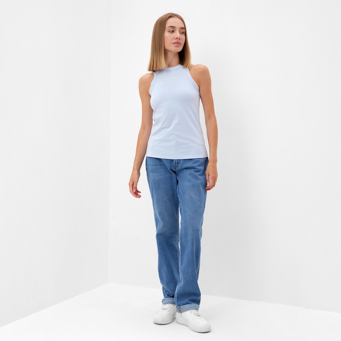 фото Майка женская minaku: sporty & stylish цвет светло-голубой,р-р 46