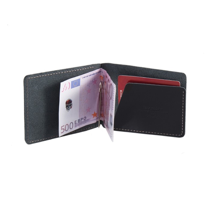 фото Зажим для купюр, отдел для карт, цвет чёрный премьер