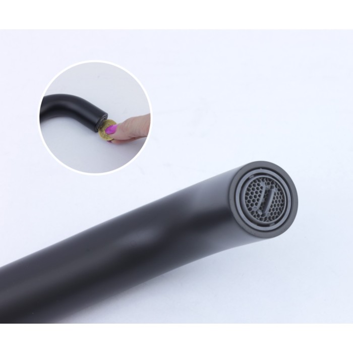 фото Смеситель для раковины bronze de luxe scandi 14511b, встраиваемый, излив 193 мм, черный