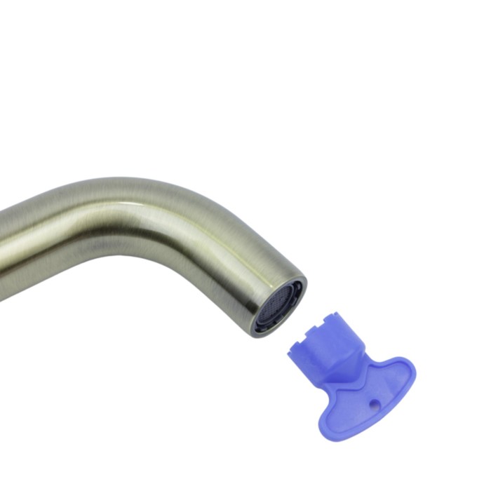 фото Смеситель для раковины bronze de luxe scandi 14511br, встраиваемый, излив 193 мм, бронза