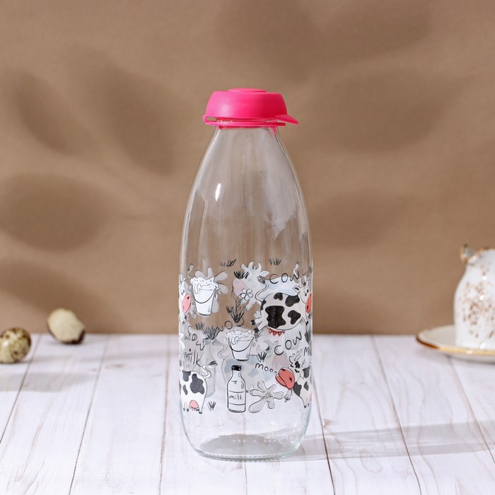 фото Бутылка для молока "буренка" 1 л, 8,5х24.5 см herevin