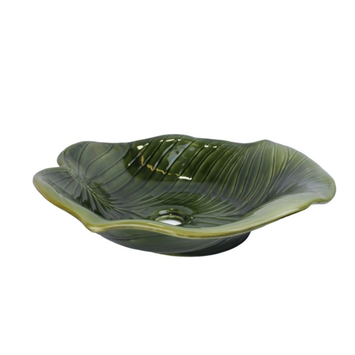 Раковина накладная Bronze de Luxe LEAF, 460x460x120 мм, без перелива, фаянс, зеленый
Раковина накладная Bronze de Luxe LEAF, 460x460x120 мм, без перелива, фаянс, зеленый
