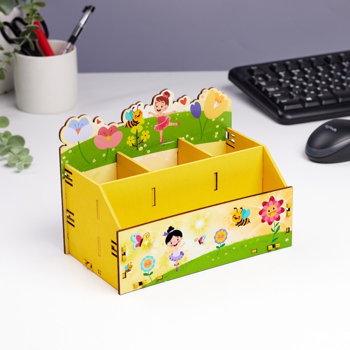 фото Органайзер для канцелярии "девчонки" 4 отделения 21х11х14,5 дарим красиво