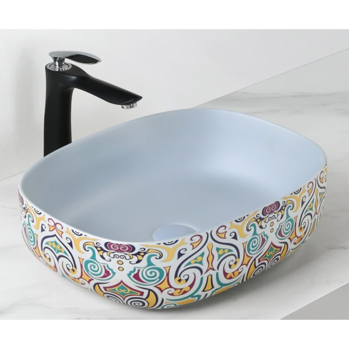 фото Раковина накладная bronze de luxe murano 4035, 455х340х160 мм, без перелива, фаянс