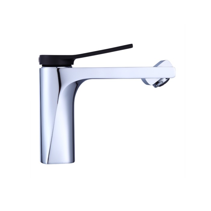 фото Смеситель для раковины bronze de luxe element el02xcb, излив 130 мм, латунь, хром/черный