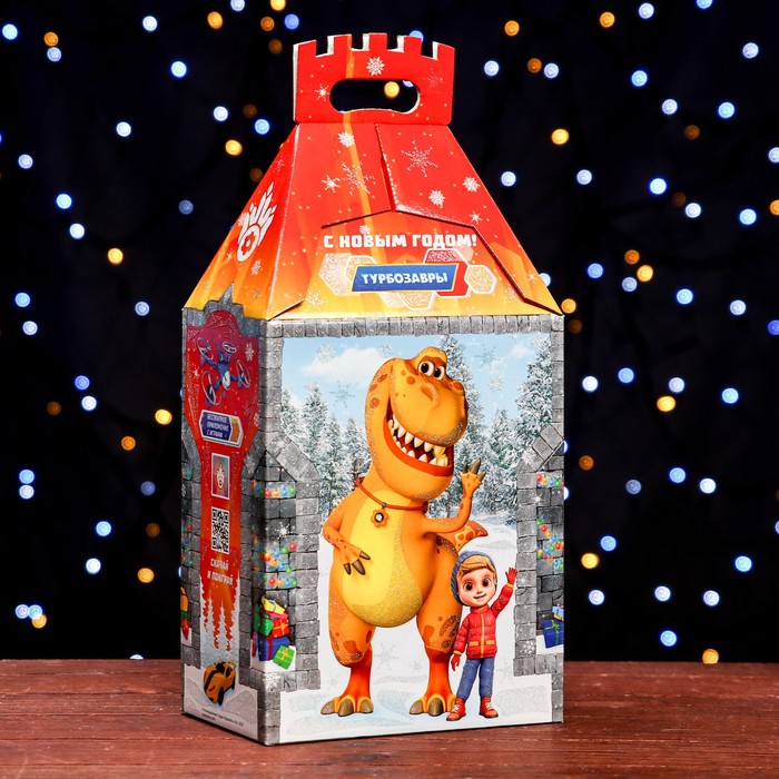 фото Подарочная коробка "турбозавры", замок , 19 х 11,9 х 35,5 см