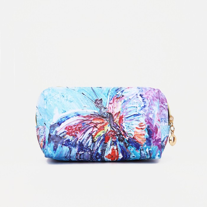 фото Косметичка на молнии, цвет голубой/разноцветный