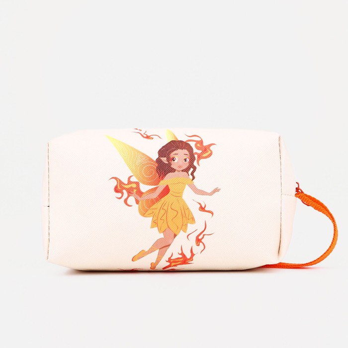 фото Косметичка на молнии, с ручкой, цвет оранжевый