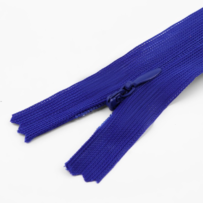 фото Молния потайная, №3, неразъёмная, замок автомат, 20 см, цвет электрик