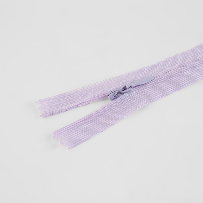 фото Молния потайная, №3, неразъёмная, замок автомат, 60 см, цвет сиреневый