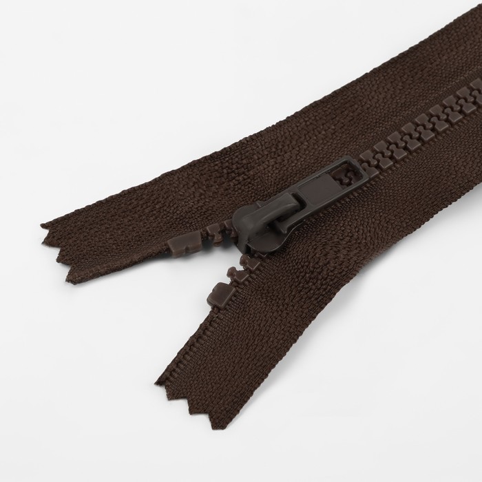 фото Молния «трактор», №5, неразъёмная, замок автомат, 18 см, цвет коричневый