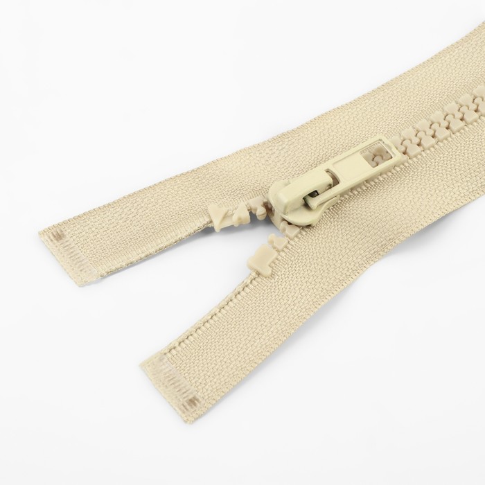 фото Молния «трактор», №5, разъёмная, замок автомат, 30 см, цвет бежевый