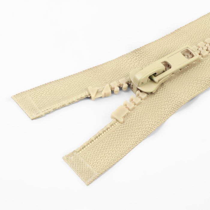 фото Молния разъёмная «трактор», №5, 2 бегунка, замки автомат, 90 см, цвет бежевый