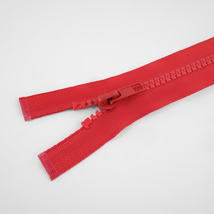 фото Молния «трактор», №5, разъёмная, замок автомат, 50 см, цвет красный