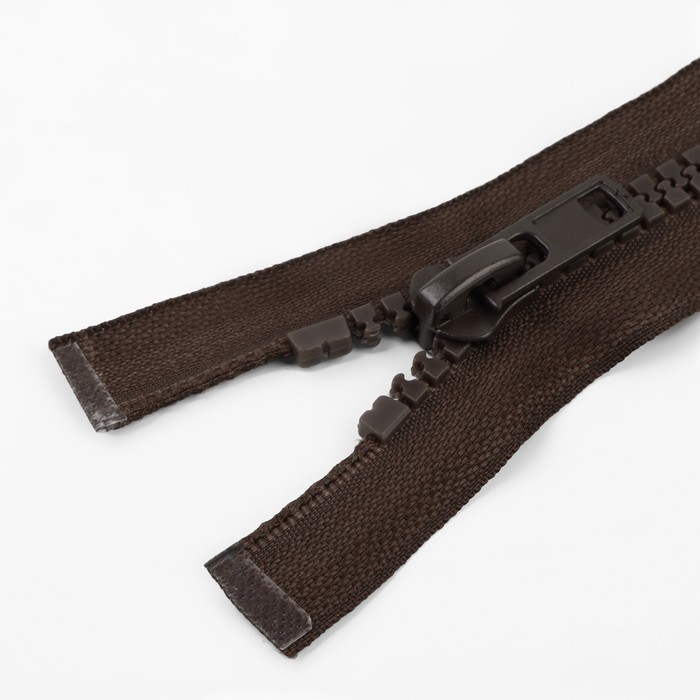 фото Молния разъёмная «трактор», №8, 2 бегунка, замки автомат, 120 см, цвет коричневый