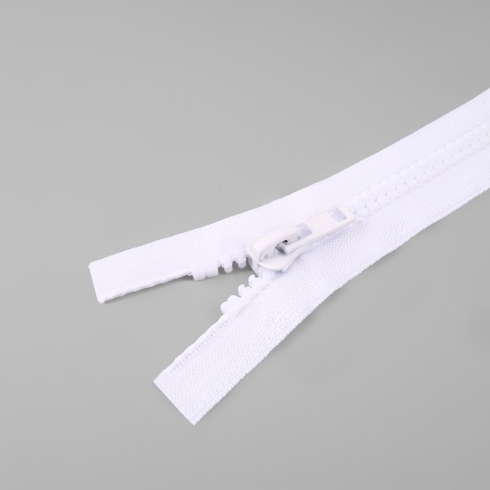 фото Молния разъёмная «трактор», №8, 2 бегунка, замки автомат, 100 см, цвет белый