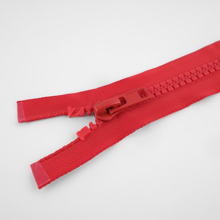 фото Молния «трактор», №8, разъёмная, замок автомат, 80 см, цвет красный