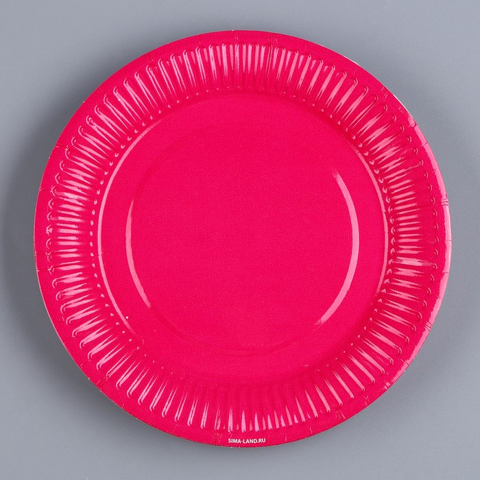 фото Тарелка бумажная «фуксия», однотонная, 18 см страна карнавалия