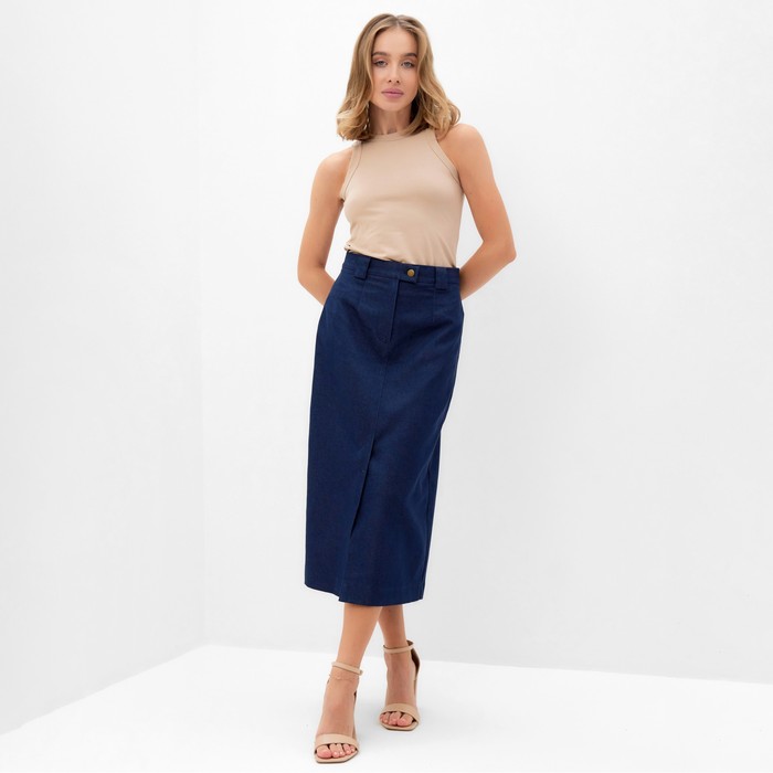 фото Юбка женская minaku: jeans collection цвет синий, р-р 46