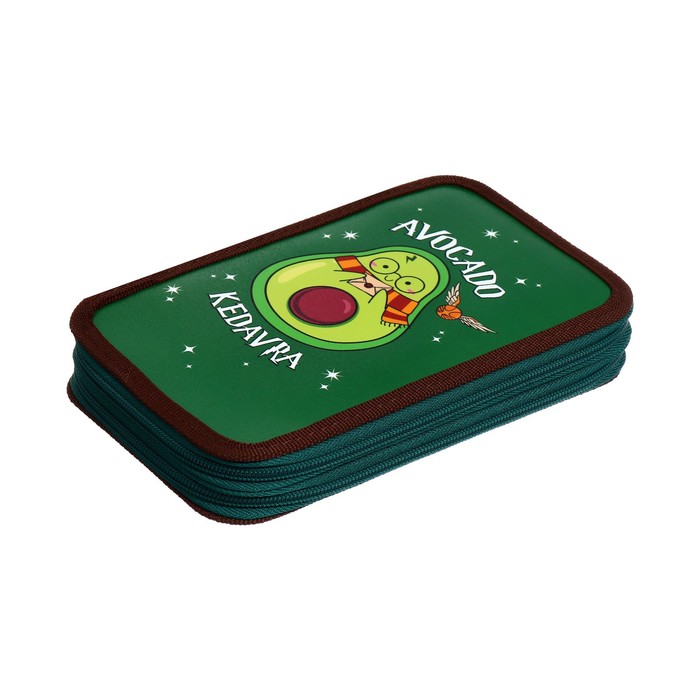 фото Пенал 2 секции, 125 х 205 х 40 мм, calligrata 30п26/2 "авокадо кедавра", в стиле гарри поттера, ламинированный картон
