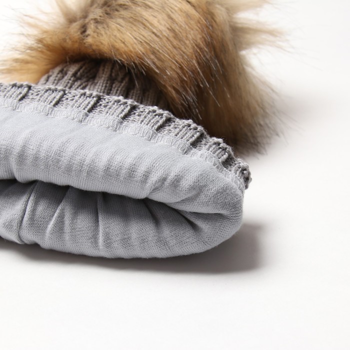 фото Шапка детская minaku р-р 50-52, цвет серый