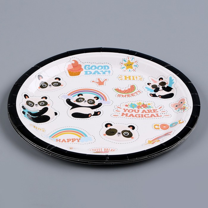 фото Тарелка бумажная «панда», в наборе 6 шт. страна карнавалия