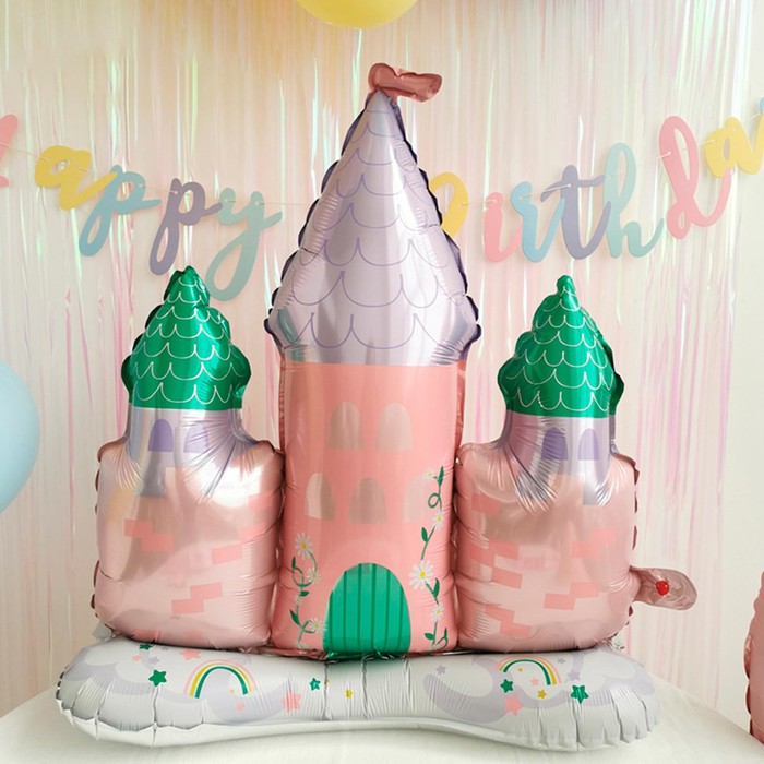 фото Шар фольгированный 33" «замок», цвет розовый страна карнавалия