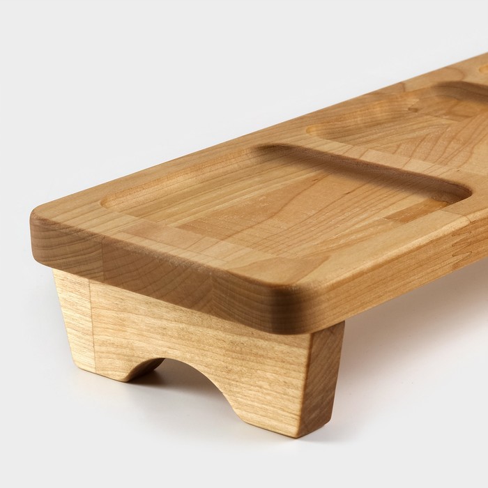 фото Столик - органайзер для подачи с ручками и на ножках adelica, 54,5×14×6 см, берёза