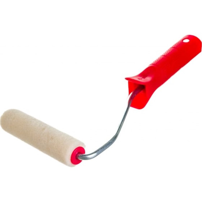 фото Мини-валик зубр эксперт 03536-10, велюр, 100 мм, рукоятка d=6 мм, d=15 мм, ворс 4 мм