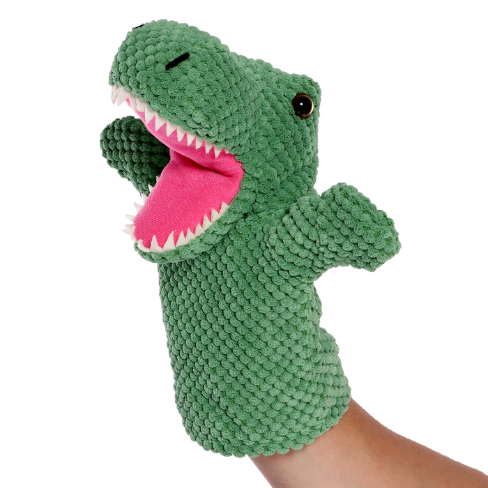 фото Мягкая игрушка на руку «динозавр», 26 см, цвет зелёный плюш ленд