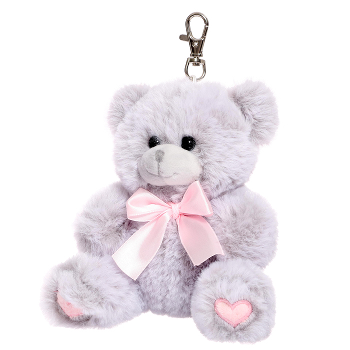 фото Мягкая игрушка «мишка с бантиком», цвет светло-серый, 14 см плюш ленд