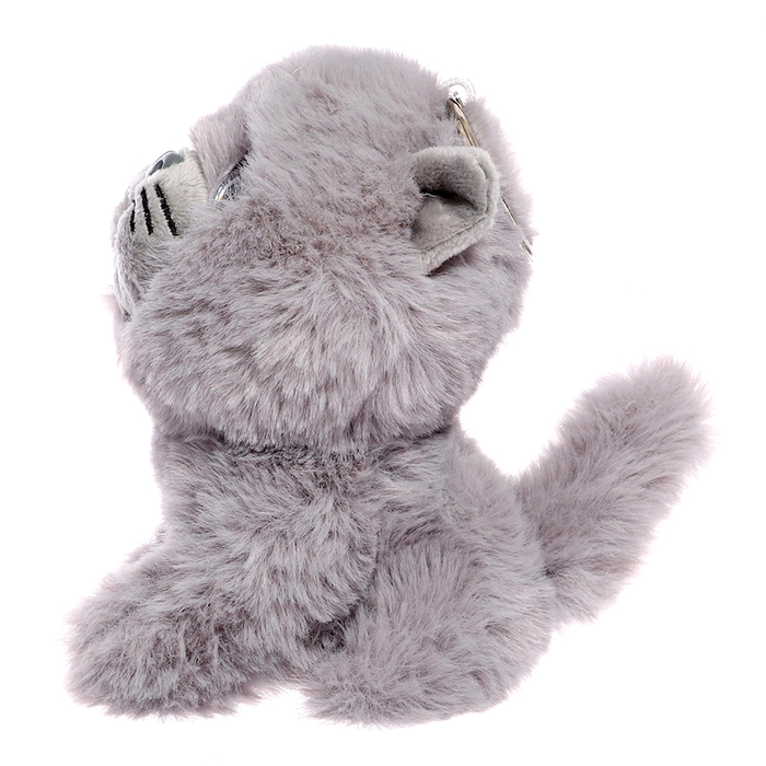 фото Мягкая игрушка «котенок», с кольцом, цвет серый, 11 см плюш ленд