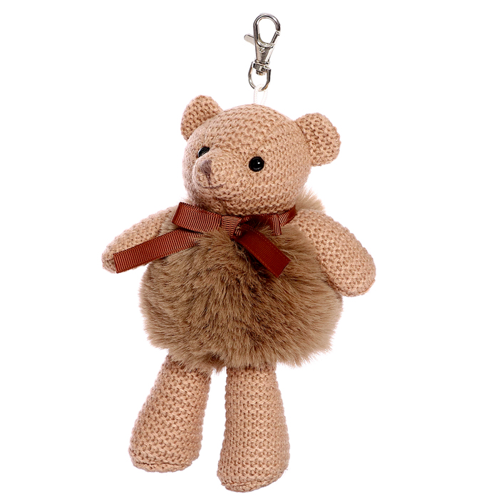 фото Мягкая игрушка «мишка-малыш», вязаный, цвет коричневый, 17 см плюш ленд