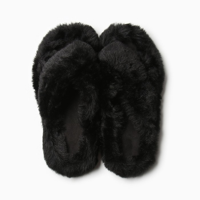 фото Тапочки женские с открытым носом размер 39, цвет чёрный lovelife