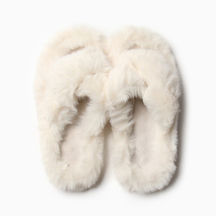 фото Тапочки женские с открытым носом размер 36, цвет молочный lovelife