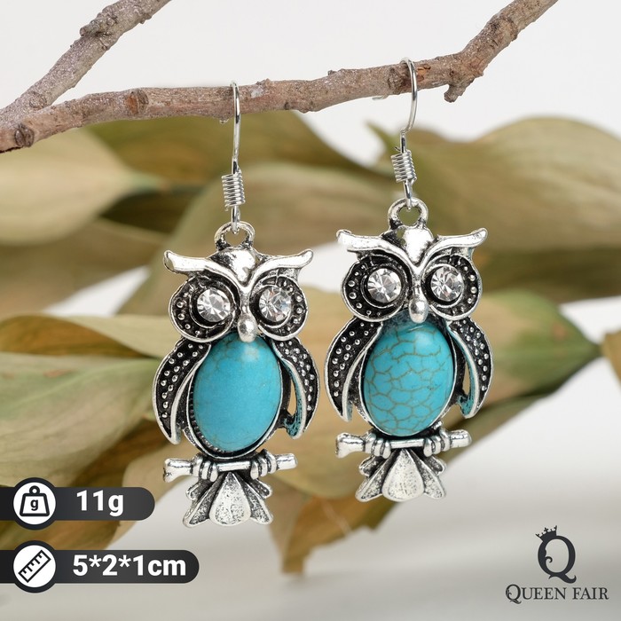 Серьги "Бирюзовый мир" сова, цвет голубой в чернёном серебре
Серьги "Бирюзовый мир" сова, цвет голубой в чернёном серебре