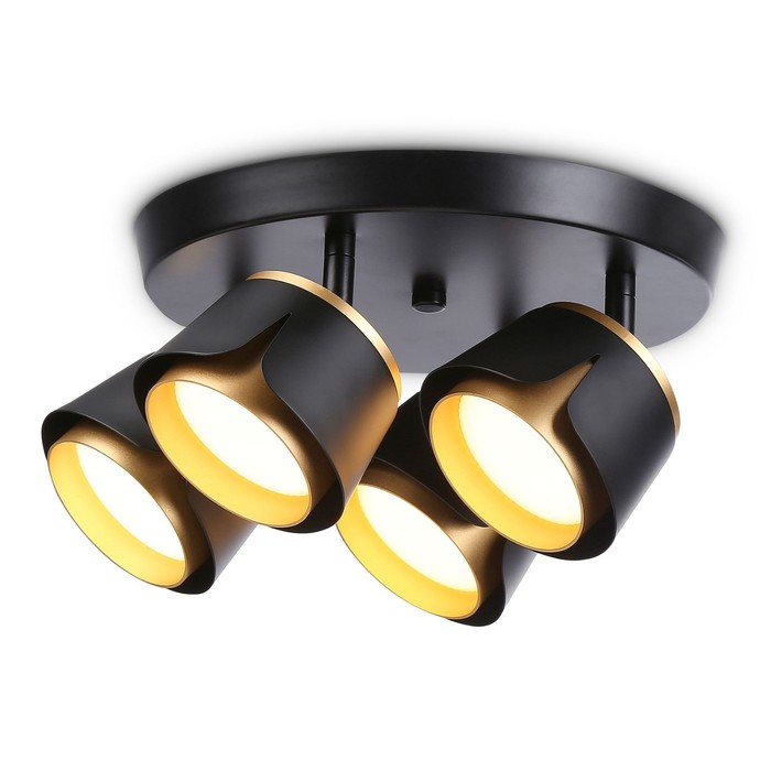 Спот настенно-потолочный поворотный со сменной лампой Ambrella light, Techno family, TN71243, 4хGX53, цвет чёрный, золото
Спот настенно-потолочный поворотный со сменной лампой Ambrella light, Techno family, TN71243, 4хGX53, цвет чёрный, золото