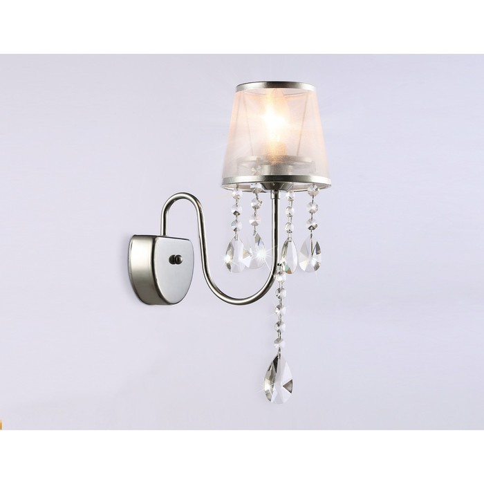 Светильник настенный с абажуром и хрусталём Ambrella light, Traditional, TR4595, 1хE14, цвет хром
Светильник настенный с абажуром и хрусталём Ambrella light, Traditional, TR4595, 1хE14, цвет хром