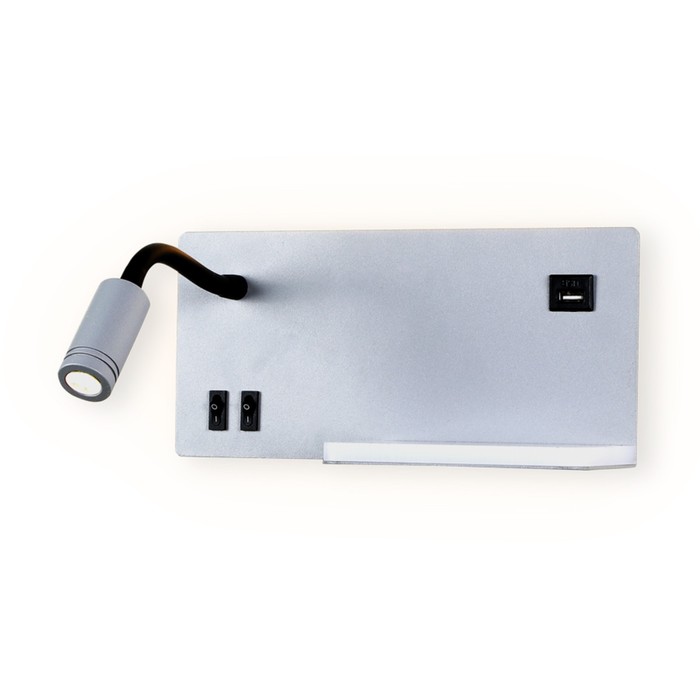 Светильник светодиодный настенный с полкой, USB портом и выключателем Ambrella light, Wall, FW292, LED, 5 Вт, 375Lum, 4200К, цвет серый, чёрный
Светильник светодиодный настенный с полкой, USB портом и выключателем Ambrella light, Wall, FW292, LED, 5 Вт, 375Lum, 4200К, цвет серый, чёрный