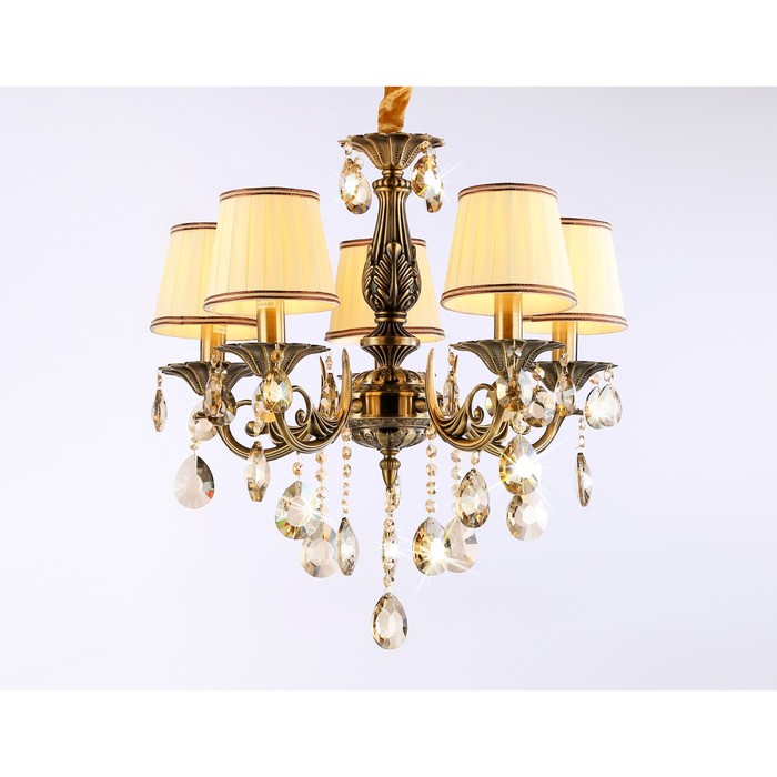 Люстра подвесная с абажурами и хрусталём Ambrella light, Traditional, TR4577, 5хE14, цвет бронза
Люстра подвесная с абажурами и хрусталём Ambrella light, Traditional, TR4577, 5хE14, цвет бронза