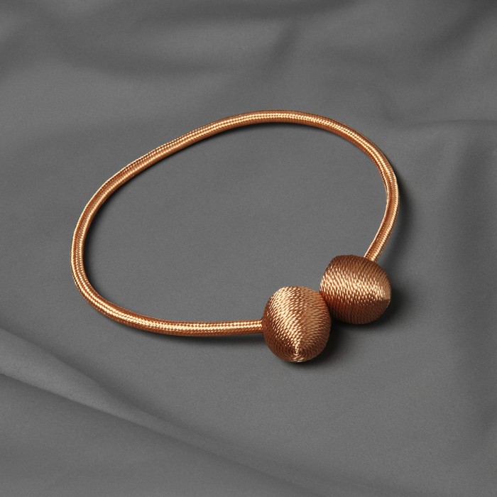 фото Подхват для штор «шарики», d = 3 см, 40 см, цвет светло-коричневый арт узор